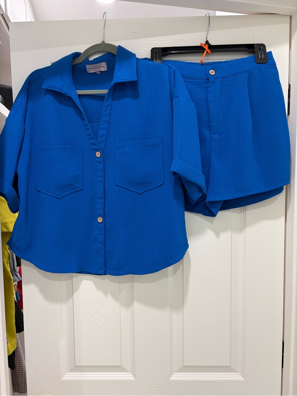 UE Cobalt Blue Button-Front Shirt and Shorts Set
